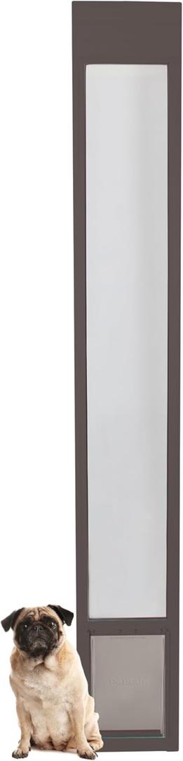 PetSafe Sliding Glass Pet Door - No-Cut DIY Install Doggy Door for Renters - Aluminum Frame - Adjustable Height 75 7/8" to 81" - Ideal for Medium Dogs Up to 40 lb - Bronze
