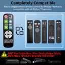 Backlit Big Button TV Remote Replacement for Philips TV with Cover & Hook, Universal Remote No Setup for Seniors People with Poor Vision,Parkinson's Disease Patient