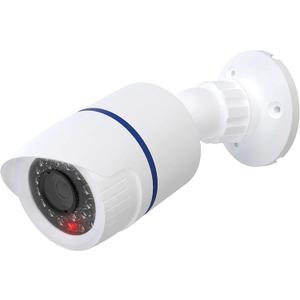 WALI Bullet Dummy Fake Simulated Surveillance Security CCTV Dome Camera Indoor Outdoor with One LED Light, Warning Security Alert Sticker Decal (TC-W1), 1 Pack, White