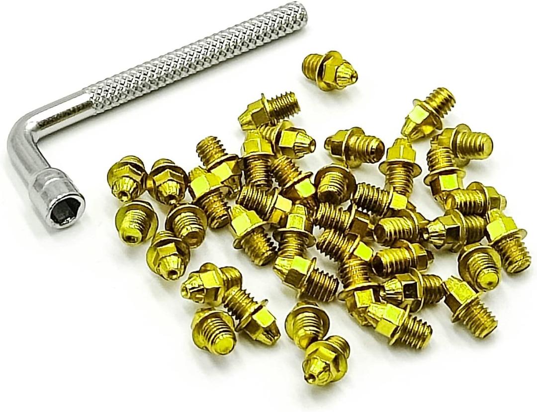 ONIPAX Bike Pedal Bolts Screw M4 x 7mm 40 pcs/Bag with 1 Wrench Silver