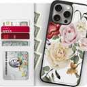 for iPhone 14 Pro Max Wallet Case,Detachable Flip Folio Cover RFID Blocking 4 Card Slots Holder Premium PU Leather Magnetic Kickstand Phone Case for iPhone 14 Pro Max 6.7" Colorful Flowers