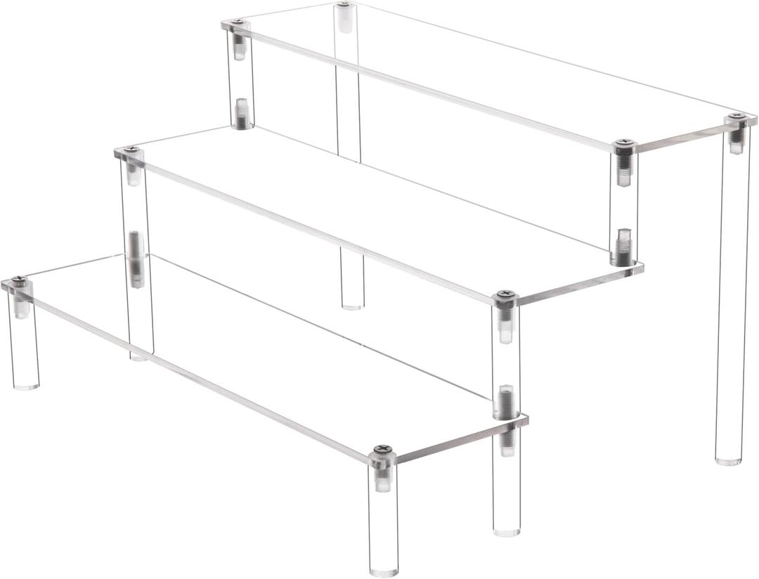ihomecooker 3 Steps Clear Acrylic Display Riser Cupcake Stand Display for Decoration and Organizer