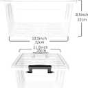 Cetomo 18Qt*4 Plastic Storage Bins, Storage Box, 4 Pack, Organizing Container with Durable Lids and Secure Latching Buckles, Stackable and Nestable, Clear with Black Buckle