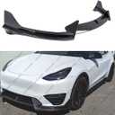 3Pcs Front Lip Compatible with 2020-2024 Tesla Model Y, Bumper Air Dam Lower Chin Splitter Protection Body Kit Fits 2020 2021 2022 2023 2024 (Carbon Fiber Pattern)