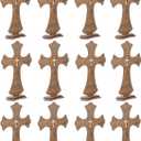 12 Inch 12 Pack Brown Wood Crosses Torched Wooden Tabletop Cross Rustic Standing Cross for Baptism Centerpieces Home Church Decor Prayer Gifts