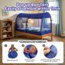 Alvantor Mosquito Net Bed Canopy Tents Dream Privacy Space Twin Size Sleeping Tents Indoor Pop Up Portable Frame Breathable Cottage Blue (Mattress Not Included), 39"W x 75"L