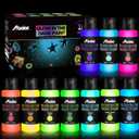 ABEIER Glow in the Dark Acrylic Paint - 10 Bright Colors (60ml/2oz) Long Lasting Glow Fluorescent Paint for DIY Projects, Halloween, Easter, Christmas Decorations