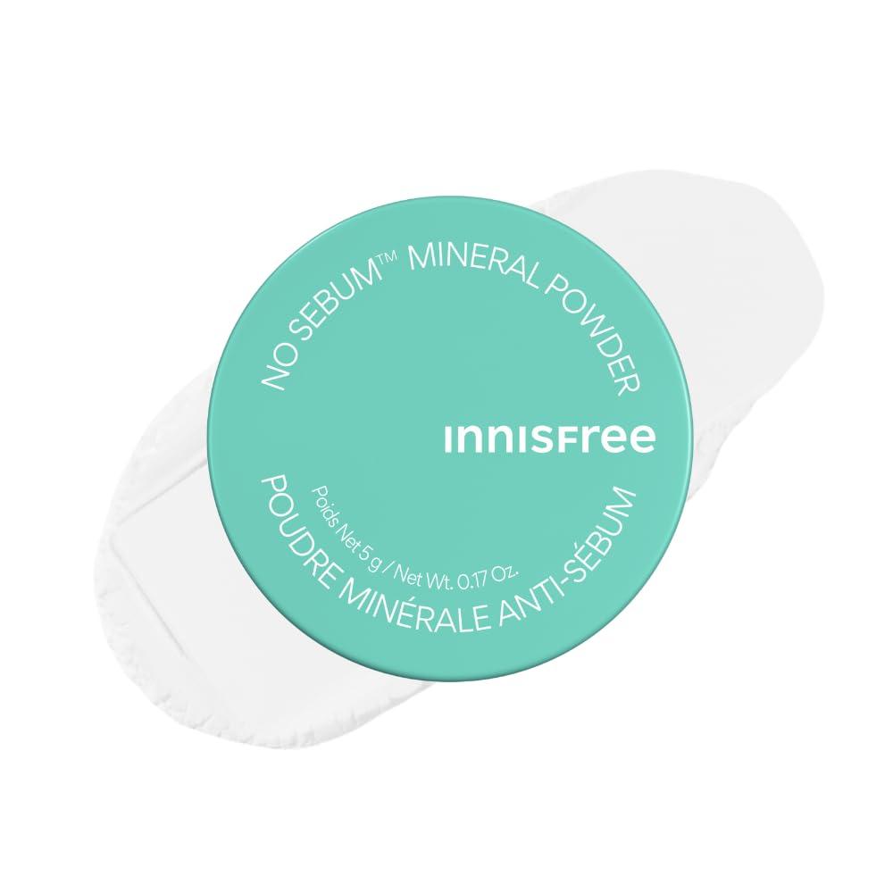 innisfree No Sebum Matte Mineral Powder, Korean Loose Setting Powder for Blurring, Shine Control, Fragrance-Free, Translucent