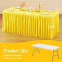 1 Pack Yellow Tablecloths for Rectangle Tables 8ft, Wrinkle Resistant Spandex Table Cover Fitted Stretch Table Cloth with Pleated Ruffle Skirts for Party Banquet Dining Birthday Wedding