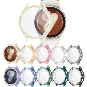 [10-Pack] YUVIKE Watch Screen Protector for Samsung Galaxy Watch7 40MM, Bling Cases Glitter TPU Soft Cover with Sparkly Rhinestones for Galaxy Smart Watch 7 40mm (SM-L300)