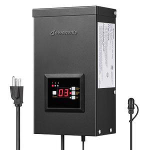 DEWENWILS 200W Low Voltage Transformer with 3 Independent Control Outputs, Landscape Transformer with Timer and Photocell Sensor, 120V AC to 12V/14V AC, Weatherproof, ETL Listed