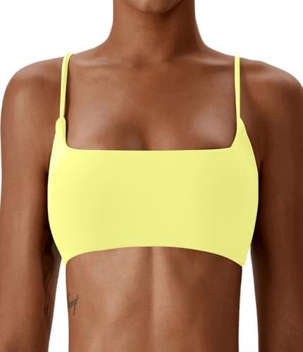 Comper Women's Sports Bras Wirefree Racerback Workout Bras Sexy Thin Straps Yoga Sport Bras with Removable Pads Size XL.