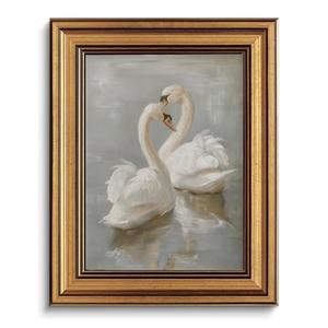 Gold Framed Wall Art Vintage White Swan Canvas Art Farmhouse Animals Picture Wall Decor Antique Prints Rustic Paintings Country Artwork for Bedroom Bathroom Living Room 8x10 Inch