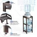 5 Gallon Water Jug Holder With Top Shelves, Natural Solid Wood Water Dispenser Stand 31"H, 3-Tiers Jug Stand, Water Cooler Jug Rack, 5 Gallon Water Bottle Holder With 2 Slot & Top Shelf (Walnut Color)