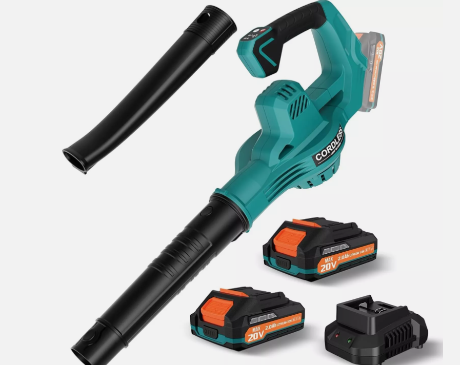 Leaf Blower 20V Cordless Leaf Blower With 2 Batteries Lightweight Blowing
