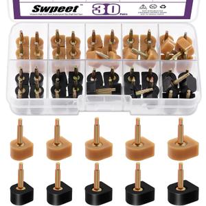 Swpeet 30Pairs 5 Sizes Women's High Heel Shoes Replacement Tips Pin, U-Shape Heel Protective Caps Noise Reducing Non-Slip Heel Caps Erfect for Weddings, Races, Formal Occasions and Events
