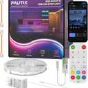 PAUTIX COB LED Strip Lights Pro, UL-Listed RGB Smart IC Chasing Color Addressable COB LED Tape Light, Music Sync Flexible RGB LED Lights, Smart Strip Light, for Party, Bedroom, Color Changing, 6.56ft