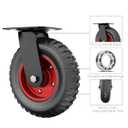 Houseables 8 Inch Caster Wheels, Swivel Wheels, Rubber Casters, Large, for Cart, Heavy Duty, Outdoor, Off Road, Offroad, All Terrain, Flat Free Tire, No Flat, Industrial, Castor, Dolly, Utility Cart