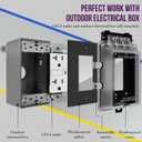 ENERLITES Extra-Duty Weatherproof Enclosure, Outdoor Outlet Cover, Outdoor Decorator/GFCI Receptacles, Dual Installation, Horizontal or Vertical Use, 1-Gang 6.1 x 3.4 x 2.8, Clear Cover, IUC1HV-D