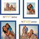 Vittanly 8x10 Picture Frames Set of 4, Display Pictures 5x7 with Mat or 8x10 without Mat, Gallery Wall Frame Set for Wall or Tabletop, Engineered Wood with Shatter Resistant Plexiglass, Royal Blue
