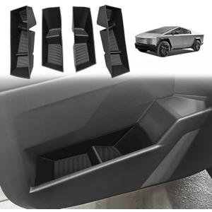 BestEvMod 4PCS Front & Rear Door Side Storage Organizer Compatible with Tesla Cybertruck 2025 2024 Interior Accessories Inner Door Handle Storage Insert Tray Box TPE Material Anti-scratch (Lower)