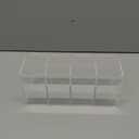 QPEY Large Acrylic Pen Holder 4 Compartments,Clear Pen Holder Organizer Makeup Brush Holder for Office Desk Accessories,Cosmetic Brush Storage Box,Dorm,Bathroom,Kitchen (Clear)