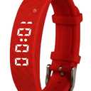 Potty Training Watch - Rechargeable Silent Vibrating Alarm Wristband - Medical Reminder Watch - with Timer and 15 Daily Alarms (Red-Large)