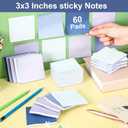 Thenshop 60 Packs Sticky Notes Bulk 3x3 Inches Colorful Self Stick Note Pads Paper Memo for Office School Notebook Supplies, 60 Pads, 50 Sheets/pad(Blue Series Color)