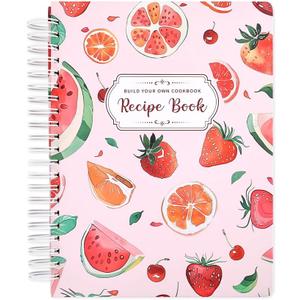 icceemee Blank Recipe Notebook to Write in Your Own Recipes for Meal Prep with Food Stickers & Labels -Empty Cooking Journal for 192 Recipes -11.5x8.7