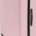 Away Medium Checked Luggage, Lightweight Hard Shell Suitcase with Spinner Wheels, Durable Rolling Luggage, TSA Lock, 26 Inch, Blush Pink