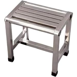 Stainless Steel Shower Step Stool, 12.3 Inch Height Heavy Duty Bathroom Foot Stool for Shaving Legs, Pedicure, Spa Salon Footrest Durable Waterproof Metal Bench Chair Garden Potted Plant Support, Small