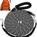 Long Dog Leash with Reflective Threads 15FT 20FT 30FT 50FT,Heavy Duty Bungee Dog Leashes for Small Medium Large Breed Dogs,Shock Absorbing Training Leash for Walking,Hunting,Camping&Yard (16FT* 3/8 inch)
