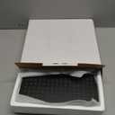 BESy 12 Inch Rain Shower Head, 12" Square Rainfall & High Pressure Stainless Steel Bath Showerhead, 1/16" Ultra Thin, Waterfall Full Body Coverage with Silicone Nozzle, Matte Black Finish