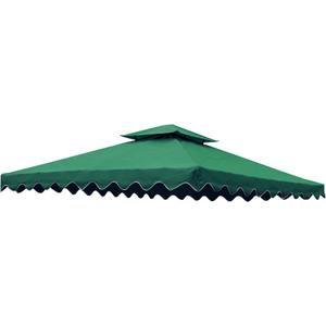 DockMoor 118"x118" Gazebo Canopy Top Replacement 10x10 Canopy Cover 2 Tier (GreenWave Edge)