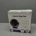 10000mAh 30hrs Portable Fan Rechargeable, 8-Inch Battery Operated Clip on Fan, USB Fans, 4 Speeds, Strong Airflow, Sturdy Clamp for Golf Cart Office Desk Outdoor Travel Camping Bed Truck Treadmill (Black)