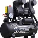 MZB 2.4 Gallon Ultra Quiet Air Compressor 110V/60Hz 1.2HP 5.65CFM, MAX 115PSI Steel Tanks Oil-Free 70dB Noise Level Air Compressor with Wheels for Spray Painting, Auto Repair, Carpentry Decoration