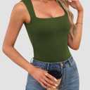 OwnTime Womens Square Neck Tank Tops Dressy Summer Sleeveless Shirts Sexy Going Out Fitted Trendy Tops T Shirts Blouses (M)