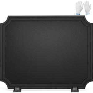 INNO STAGE 24 Inch Fireback for Fireplace- Iron Fireplace Back Plates with Feet, Fireplace Wall Protection, Fireplace Heat Reflect, Black