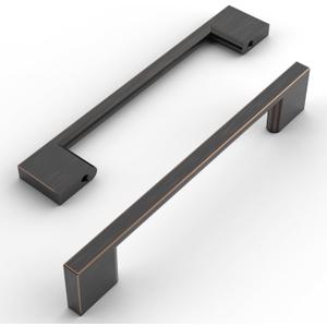 Amerdeco 10 Pack Oil Rubbed Bronze Cabinet Pulls 5 Inch(128MM) Hole Centers Kitchen Cabinet Handles Cabinet Hardware Kitchen Handles for Cabinets Cupboard Handles Drawer Pulls ZH0060