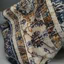 Washable Area Rug 8'x10' Retro Boho Design Non-Shedding Non-Slip Easy Care Ideal for High Traffic Areas in Living Room Bedroom Office Coffee Table Kitchen Large Carpet (Classic Distressed Blue)