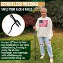 Grampa's Metal Weeder - Stand Up Weed Puller Tool with Steel Long Handle - Made with All Steel Handle & 4-Claw Steel Head - Easily Remove Weeds Without Bending, Pulling, or Kneeling (Green)