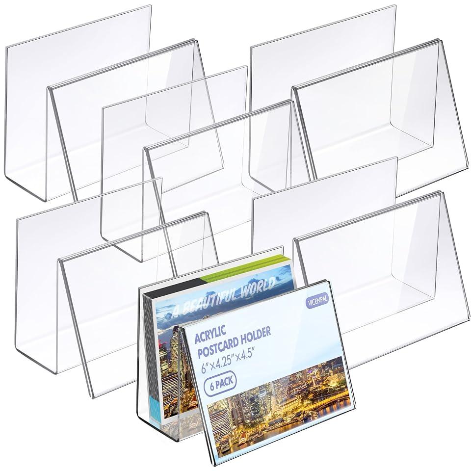 23 Pack Acrylic Brochure and Card Holder Stand, 4x9 Inch Clear Brochure Holder Stand with Heavy Base for Tabletop, Counter, Desk, Flyers, Menus, Postcards, acrylic brochure holder for Office, Restaurant, Retail