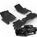Floor Mats for Toyota Tacoma 2024-2025 Crew Cab, All Weather Floor Liner for Tacoma 2024-2025 TPE Custom Fit Car Mats Front&Rear 2 Row Mats, Black