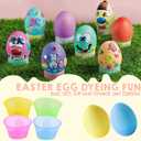 Klever 41 Pcs Easter Egg Decorating DIY Kit with Dye Tablets and Easter Stickers, Coloring Dyeing Set for Kids Theme Party, Egg Hunt Creativity Activity