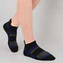 COOPLUS Mens Ankle Socks Athletic Cushioned Breathable Low Cut Tab With Arch Support - 6 Pairs (Black)