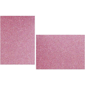 Greeting cards 6 pack, pink glitter