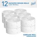 Scott Professional Coreless High-Capacity Jumbo Roll Bulk Toilet Paper (07006), 2-Ply, Elevated Design, White (12 Rolls at 1,150' Each, 13,800'/Case)