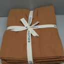 MooMee Bedding Sheet Set 100% Washed Cotton Linen Like Textured Breathable Durable Soft Comfy (Solid Dark Orange, Queen)