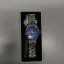 OLEVS Silver Watches for Men Blue Face Classic Stainless Steel Analog Quartz Men's Dress Watch with Date Day Large Luxury Roman Numerals Diamond Mens Wristwatch Waterproof Reloj para Hombre