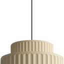 1-Light Nordic Modern Pendant Lighting Vintage Hanging Light Fixture Retro Colorful Single Pendant Lights Kitchen Island Light Ceiling Hanging over Island with Cream Yellow Resin Shade MPL33-W